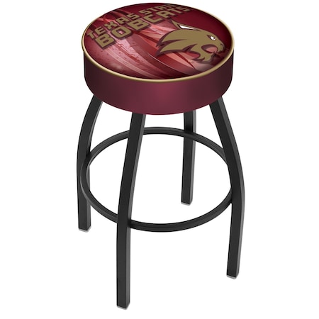 Holland Bar Stool Co 30" 4" Texas State Cushion Seat, Blk Wrinkle Base Swivel Bar Stool L8B130TexsSt-D2